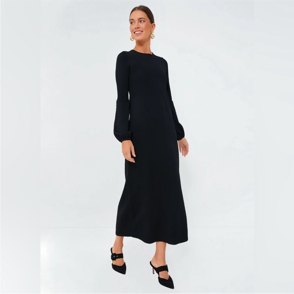 Tuckernuck || Pomander‎ Place Lennox Maxi Dress Double Knit Smocked Black XXS